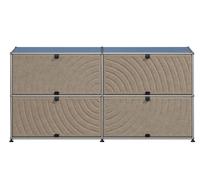 USM Haller Buffet M68 avec panneaux souples - Bleu acier-taupe - USM QS M68 34_92