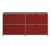 USM Haller Buffet M68 avec panneaux souples,, gris anthracite et rouge - USM QS M68 33_96