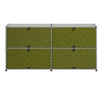 USM Haller Buffet M68 avec panneaux souples - Gris clair - Vert - USM QS M68 29_94