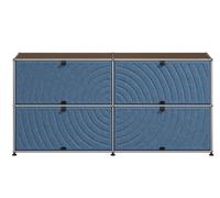 USM Haller Buffet M68 avec panneaux souples - Livraison rapide - Marron-Bleu - USM QS M68 22_95