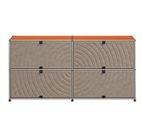 USM Haller Buffet M68 avec panneaux souples - Orange pur-taupe - USM QS M68 26_92