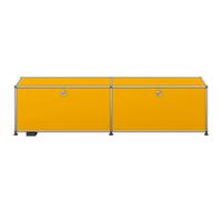 USM Haller E TV/Hifi Meuble avec lumière dimmable Jaune gold - QS M59 1004