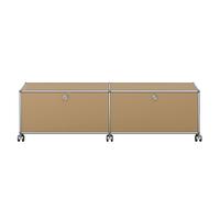 USM Haller Meuble TV/Hi-Fi bas M61 sur roulettes avec 2 portes à charnières - Beige - USM HALLER QS M61 31