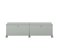 USM Haller Meuble TV/Hi-Fi bas M61 sur roulettes avec 2 portes à charnières Gris clair - USM HALLER QS M61 29