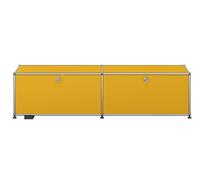 USM Haller Meuble TV/Hi-Fi bas M61 sur roulettes avec 2 portes à charnières Livraison rapide Jaune doré - USM HALLER QS M61 25