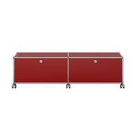 USM Haller Meuble TV/Hi-Fi bas M61 sur roulettes avec 2 portes à charnières - USM HALLER QS M61 23