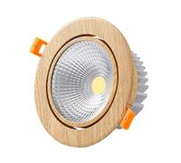 USMJQVZ 5W, 7W, 12W Circulaire Grain de Bois éclairage encastré plafonniers en Aluminium LED Peut lumières LED déflecteur en métal Garniture COB Spot 3000K | 6000K Peut Choisir pour Le Salon