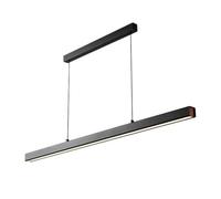 USMJQVZ Lumières LED linéaires à intensité Variable en Aluminium Noir, luminaire Suspendu linéaire à LED avec télécommande, lustres Blancs Modernes et Simples pour Salle à Manger