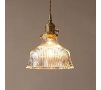 USMJQVZ Suspension en Verre Vintage en Finition Verte Moderne rétro Plafond Suspension Lampe Chambre Cuisine îlot intérieur luminaire 18/23cm