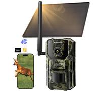 Usogood 4G LTE caméra de la faune avec carte SIM solaire, 2K caméra vidéo de la faune avec téléphone portable de transmission APP, GPS, carte mémoire 64GB