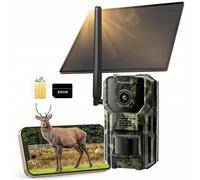 Usogood 4G LTE GPS caméra pour animaux sauvages avec carte SIM solaire, 4K/48MP caméra vidéo pour animaux sauvages avec téléphone portable de transmission APP, vue en direct, carte mémoire 32GB
