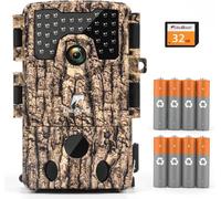 usogood Caméra 4K pour animaux sauvages avec détecteur de mouvement Vision nocturne Caméra de chasse avec carte 32GB & 8 piles
