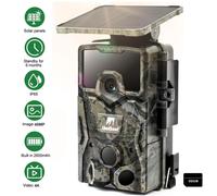 Usogood Caméra de chasse solaire 4K avec détecteur de mouvement, vision nocturne de 0,2 s, batterie rechargeable