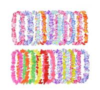 USOHJZ Décoration de fête d'anniversaire Tropicale d'été, Guirlande Fleurs artificielles for Mariage Luau, Collier Couronne hawaïenne(30pcs Random)