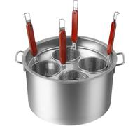 Ustensile De Cuisine À Insertion De Marmite À Pâtes En Acier Inoxydable 201 Avec Panier Passoire, For Cuire Plusieurs Portions À La Fois, For Les Boulettes De Légumes De Restaurant(4Holes)