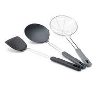 Ustensile de cuisine Joseph Joseph Ensemble de 3 ustensiles compacts Nest Fusion pour wok Noir Argent Noir Argent G