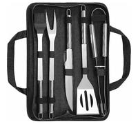 Ustensiles de barbecue 5 pièces, kit de barbecue en acier inoxydable, ensemble de barbecue portable, ustensiles de barbecue, accessoires de barbecue pour jardin, extérieur, randonnée, grillades