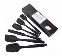 Ustensiles de cuisine en silicone, set d'ustensiles de cuisine en silicone, lot de 6 grattoirs, spatule passe au lave-vaisselle avec poignée ergonomique, ustensiles de cuisine