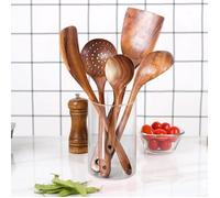 Ustensiles de cuisine - JPH - Ensemble de 5 cuillères en bois - Bois d'acacia - Réutilisables - Durable