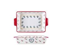 Ustensiles de cuisson Assiette à légumes en céramique peinte la main, assiette soupe, salade, cuisson rectangulaire, Double oreille, mille couches, 1 pièce Plaques de four(550ml)