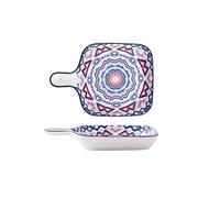 Ustensiles de cuisson Assiette à Steak en céramique, plat de ménage, assiette nourriture occidentale, poignée résistante aux hautes températures, cuisson, vaisselle cuisine Plaques de four(Purple)
