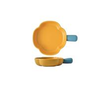 Ustensiles de cuisson Plaque de cuisson en céramique haute qualité avec poignée, utilisable for micro-ondes, assiette à salade fruits Plaques de four(Orange)