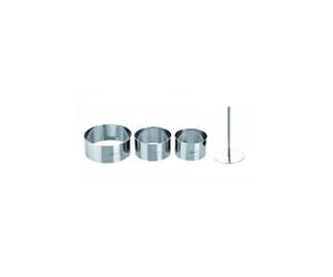 - Ustensiles et accessoires de cuisine - lot 3 cercles avec poussoir inox ( 716090-6 )