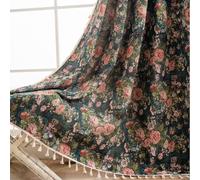 USTIDE Rideau de ferme 1 panneau à motif floral de rose en jacquard - Peinture à l'huile de jardin, rideau occultant pour assombrir la pièce, 150x160 cm