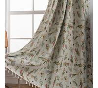 USTIDE Rideau de style fermier pastoral en jacquard semi-occultant à motif floral vintage pour chambre à coucher et salon, 1 panneau, 150 x 220 cm