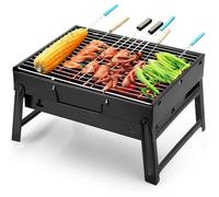 UTEN Barbecue Charbon Portable Pliable En Acier Inoxydable,Barbecue Portable Petit Barbecue à Charbon De Table Domestique
