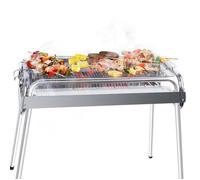 UTEN Barbecue Charbon Portable Pliable En Acier Inoxydable,Grill Compact pour Camping, Jardin, Terrasse et Extérieur