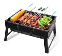 UTEN Barbecue Pliable Au Charbon, Petit BBQ De Table Inox pour Camping Jardin Pique-Nique 3-5 Personnes