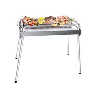 Uten BBQ Grill Gril à charbon, 430 gril en acier inoxydable Gril Fumeur Gril extérieur pour 5-10 personnes Pique-nique familial Jardin Terrasse Camping Voyage Barbecue Party 【Grande Taille】