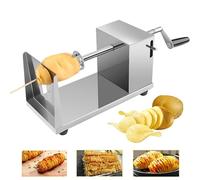 Uten Coupe en Spirale Coupe-Pomme de Terre, Coupe-Frites en Acier INOX avec Manivelle et Pieds en Caoutchouc Anti-dérapant pour Fruits, Pommes de Terre (a)