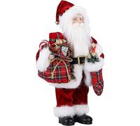 Uten Figurine de Père Noël Debout de 30.5cm/12in Traditionnelle Rouge Décoration de Noël Ornemen pour Les Ornements de Figurines de Table Fête de Noël