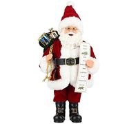 Uten Figurine de Père Noël, Debout de Père Noël Rouge 28cm/11in Traditionnelle Décoration de Noël Chiffres Noël Mignon Ornement pour Les Ornements de Table Fête de Noël