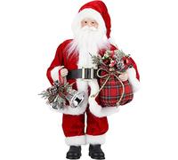 Uten Figurine de Père Noël, Debout de Père Noël Rouge 43 cm/17 in Traditionnelle Décoration de Noël GNOME Chiffres Noël Mignon Ornement pour Les Ornements de Table Fête de Noël