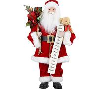 Uten Figurine de Père Noël, Debout de Père Noël Rouge 43 cm/17in Traditionnelle Décoration de Noël GNOME Chiffres Noël Mignon Ornement pour Les Ornements de Table Fête de Noël