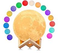 Uten Lampe Lune 3D, Veilleuse LED Lampe Décorative 16 Couleurs | avec Télécommande et Interrupteur Tactile Rechargeable Lampe de Nuit pour Chambre Salon Café Cadeau Anniversaire Noël