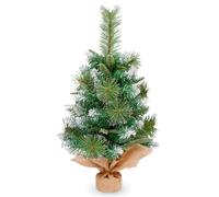 Uten Mini Sapin de Noël, Sapin de Table de 60 cm avec Aiguilles de Pin et Flocons de Neige Blancs, Décoration pour Noël, Maison, Cuisine, Décoration de Table à Manger