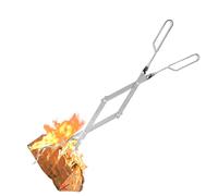 Uten Pince de Cheminée en Acier Inoxydable de 66 cm, Pince à Bûches | Pince à Bois de Chauffage pour Foyer, Accessoire pour Extérieur et Intérieur, Camping, Barbecue - Placage Chromé Argenté