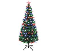 Uten Sapin de Noël de 1,2 m avec 125 Pointes en PVC, 3 lumières LED colorées avec 8 Modes, Support en métal, décoration de Noël pour l'intérieur et l'extérieur