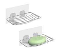 Uten Support Mural Ovale, Lot de 2 Porte-Savon en Acier Inoxydable 304 | Sans Perçage, pour Savon et éponge pour Salle de Bain et Cuisine