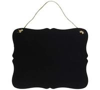 Uteruik Tableau Noir Suspendu Style Vintage, Panneau Message en Bois avec Corde en Jute, Ardoise Effaçable Décorative pour Mariage, Anniversaire, Fête, Cuisine, Café, Boutique, 20 x 25,7 cm