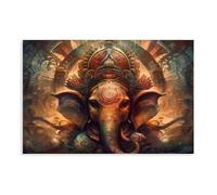 UTGN Majestic Ganesha - Décoration spirituelle - Poster sur toile - Impression murale - 60 x 90 cm