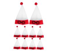 UTHCLO 10 Pièces Mini Christmas Wine Bottle Covers Adorable and Santa Hats for Holiday Party Decor DIY Crafts and Tableware Accessories