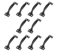 UTHCLO 10 Pièces Poignée de Meuble Rétro Noire 4 Pouces, Forme Ravioli | Prise Confortable, Fer, Usage Solide, Surface Lisse, pour Mobilier Traditionnel et Porte