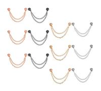 UTHCLO 12 pièces Clip Magnétique pour Vêtements avec Chaîne Pince Ourlet Réglable sans Couture pour Manches Hijabs Pantalons et Foulards Fixation Douce pour Femmes Styles Noir Argent Or