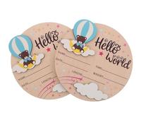 UTHCLO 2pcs Panneaux en Bois Ronds pour Bébé Bleu, Signe du Nom de Naissance Léger et Polyvalent, Décoration pour Nursery et Accessoires Photo de Naissance