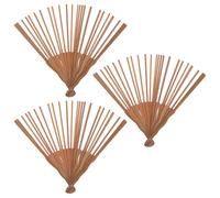 UTHCLO 3 Pièces Monture Éventail avec 30 Branches Marron en Bois Léger et Portable Style Japonerie pour Décoration de Fête et Loisirs Créatifs